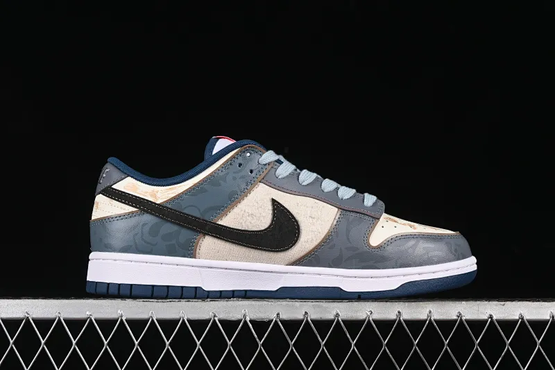 All Categories Nk SB Dunk Series Nk SB Dunk Low Low-top sneakers Nk Dunk Low Panda Prank Age of Sail Wave Search Beige Blue Black Low-top casual sneakers DD1391-400